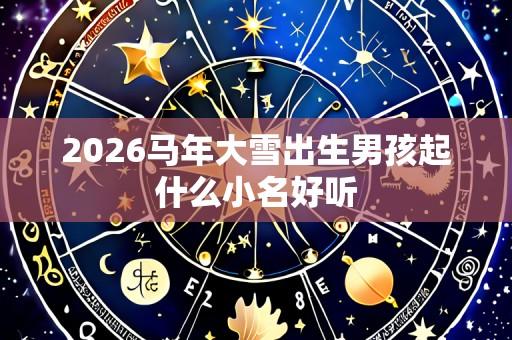 2026马年大雪出生男孩起什么小名好听
