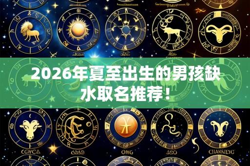 2026年夏至出生的男孩缺水取名推荐!
