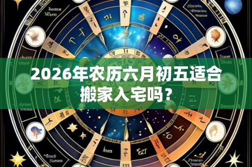 2026年农历六月初五适合搬家入宅吗？