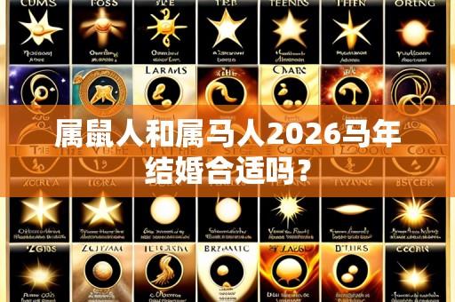 属鼠人和属马人2026马年结婚合适吗？