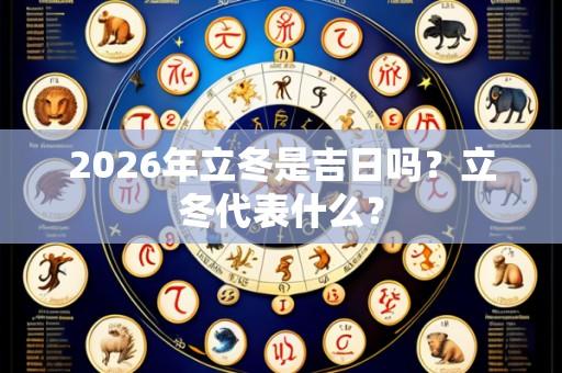 2026年立冬是吉日吗?立冬代表什么?