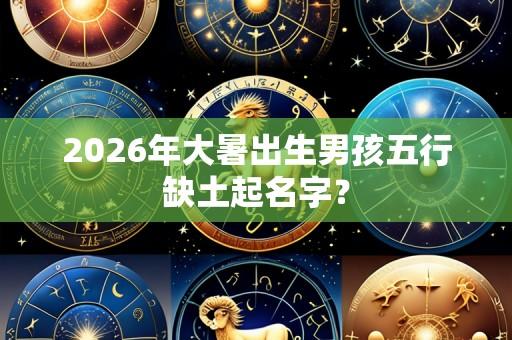 2026年大暑出生男孩五行缺土起名字?
