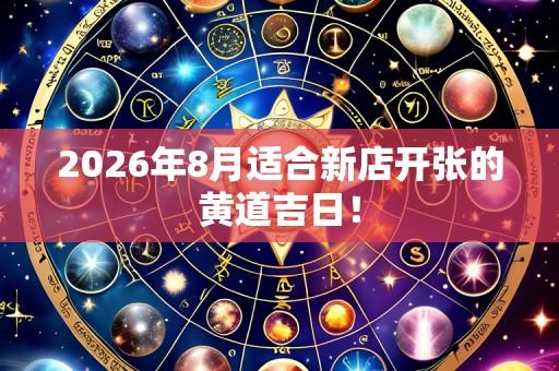 2026年8月适合新店开张的黄道吉日!