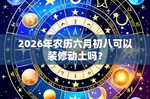 2026年农历六月初八可以装修动土吗?