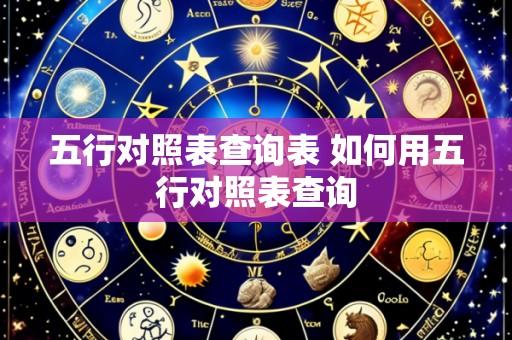 五行对照表查询表 如何用五行对照表查询