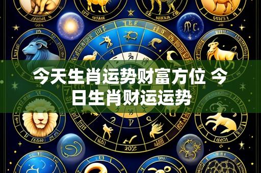 今天生肖运势财富方位 今日生肖财运运势