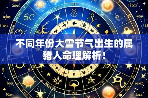 不同年份大雪节气出生的属猪人命理解析!