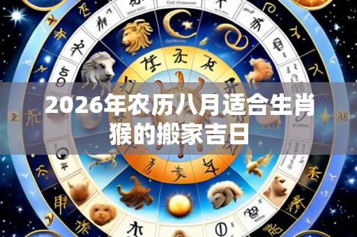 2026年农历八月适合生肖猴的搬家吉日