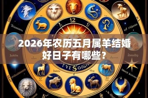 2026年农历五月属羊结婚好日子有哪些?
