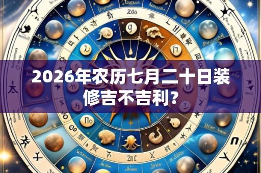 2026年农历七月二十日装修吉不吉利?