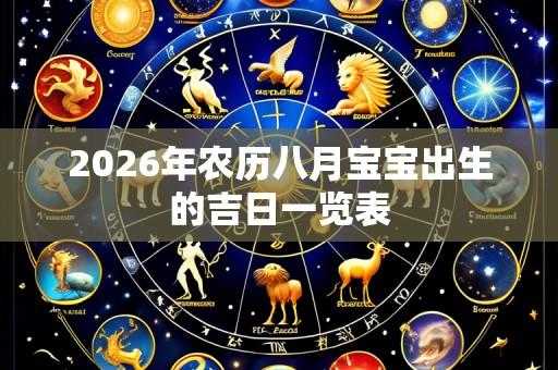 2026年农历八月宝宝出生的吉日一览表