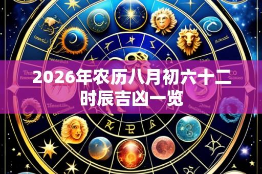 2026年农历八月初六十二时辰吉凶一览