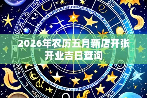 2026年农历五月新店开张开业吉日查询