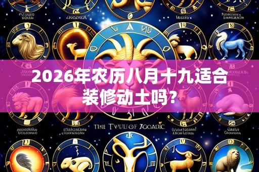 2026年农历八月十九适合装修动土吗?