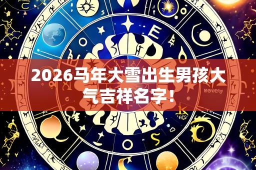 2026马年大雪出生男孩大气吉祥名字!