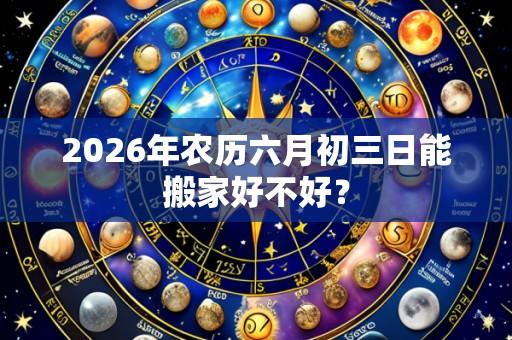 2026年农历六月初三日能搬家好不好？