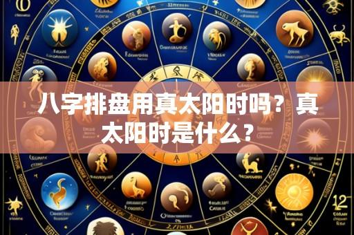 八字排盘用真太阳时吗？真太阳时是什么？