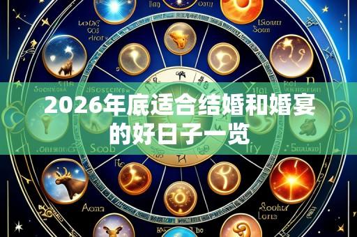 2026年底适合结婚和婚宴的好日子一览