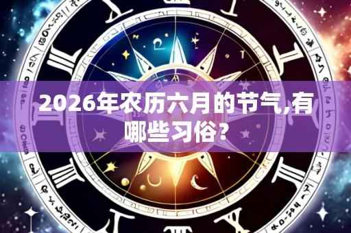 2026年农历六月的节气,有哪些习俗?