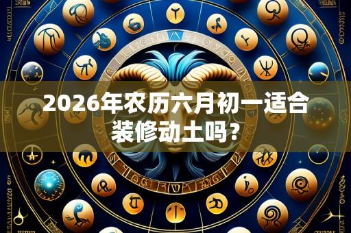 2026年农历六月初一适合装修动土吗?