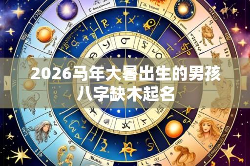 2026马年大暑出生的男孩八字缺木起名