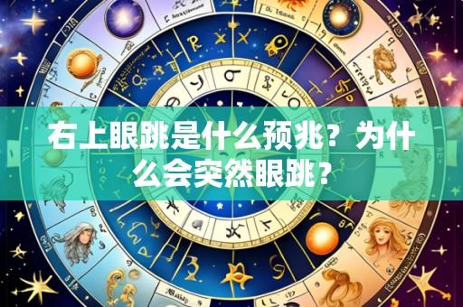 右上眼跳是什么预兆?为什么会突然眼跳?