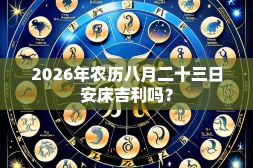 2026年农历八月二十三日安床吉利吗?