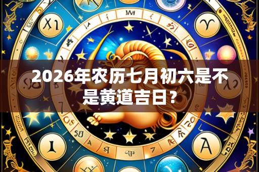 2026年农历七月初六是不是黄道吉日？