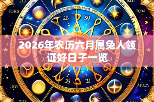 2026年农历六月属兔人领证好日子一览