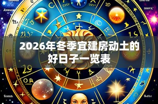 2026年冬季宜建房动土的好日子一览表