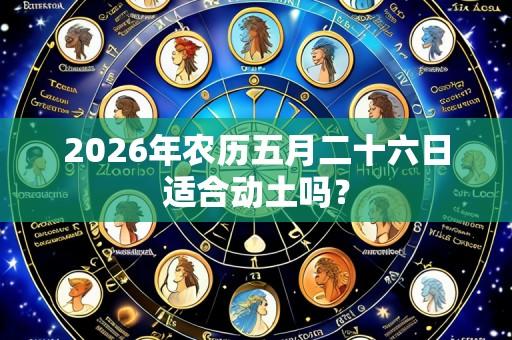 2026年农历五月二十六日适合动土吗?
