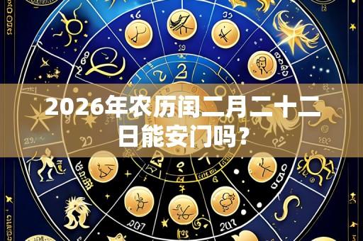 2026年农历闰二月二十二日能安门吗?