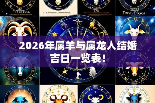 2026年属羊与属龙人结婚吉日一览表!