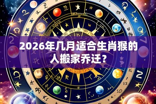 2026年几月适合生肖猴的人搬家乔迁?