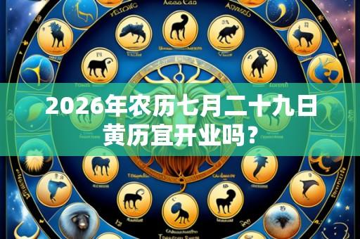 2026年农历七月二十九日黄历宜开业吗?