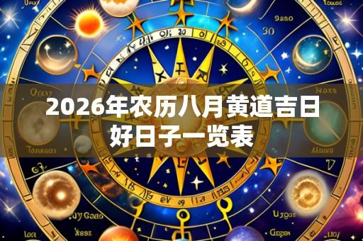 2026年农历八月黄道吉日好日子一览表