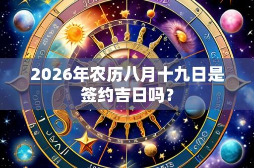 2026年农历八月十九日是签约吉日吗?