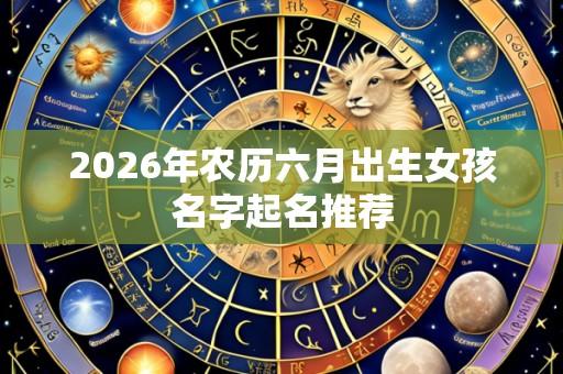 2026年农历六月出生女孩名字起名推荐