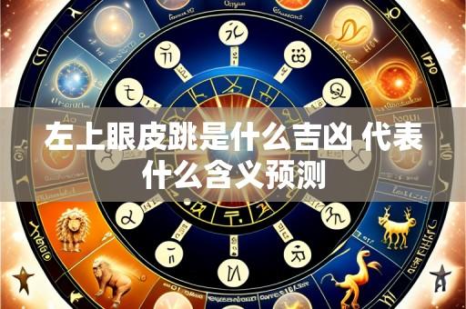左上眼皮跳是什么吉凶 代表什么含义预测