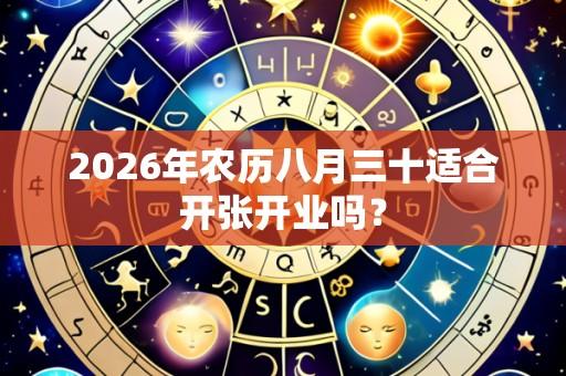 2026年农历八月三十适合开张开业吗？