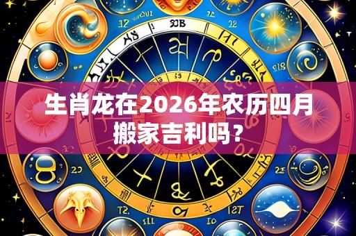生肖龙在2026年农历四月搬家吉利吗?