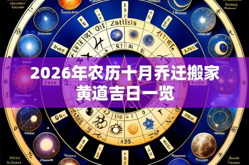 2026年农历十月乔迁搬家黄道吉日一览