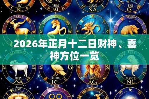 2026年正月十二日财神、喜神方位一览