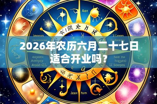 2026年农历六月二十七日适合开业吗？