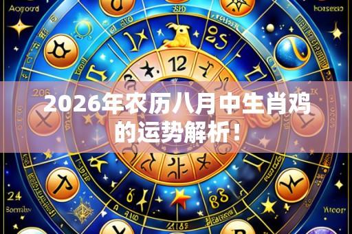 2026年农历八月中生肖鸡的运势解析！