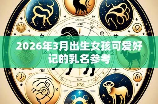 2026年3月出生女孩可爱好记的乳名参考