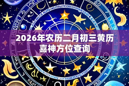 2026年农历二月初三黄历喜神方位查询