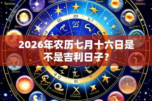 2026年农历七月十六日是不是吉利日子?