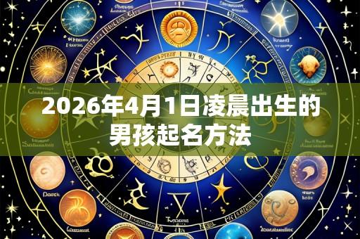 2026年4月1日凌晨出生的男孩起名方法
