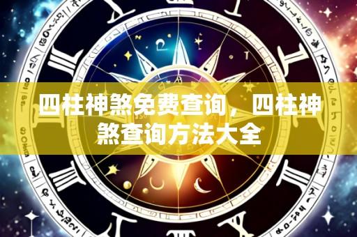 四柱神煞免费查询,四柱神煞查询方法大全